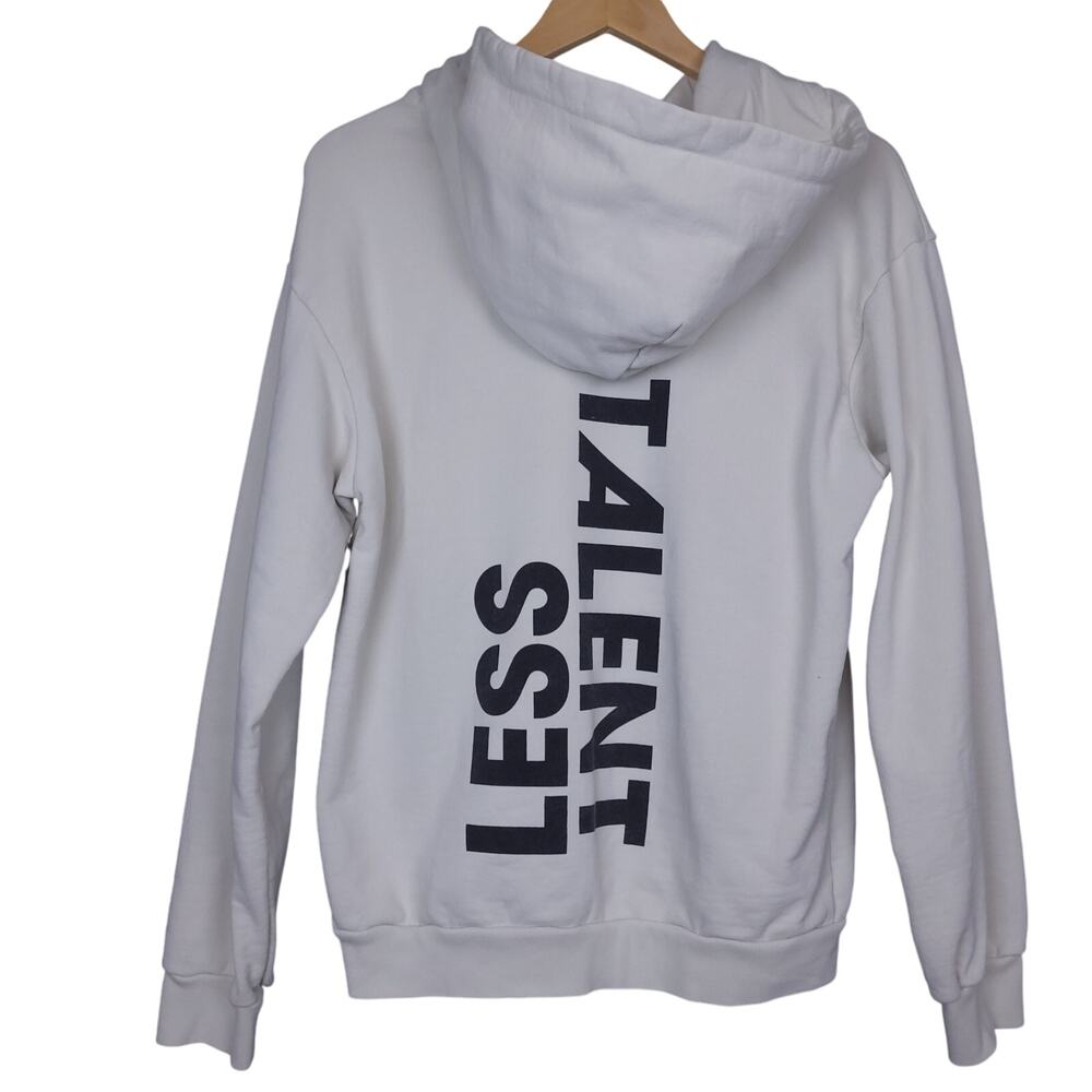 Talentless Mens Spellout Graphic Hoodie Sz Small Streetwear White Black Pullover - Picture 5 of 10